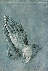 Manos rezando. Grabado de Albert Durero